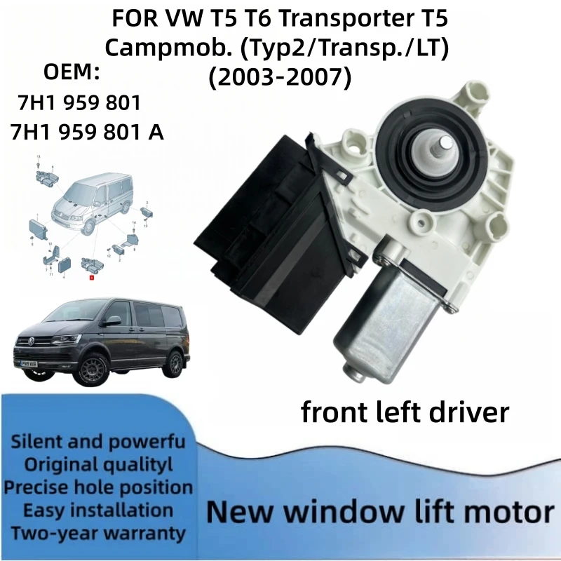 VW T5 Campmob Transporter T6 T5 Raammotor regelmodule linksvoor en rechtsvoor 7H1959801A 7H1959802A 7H1959801 7H1959802