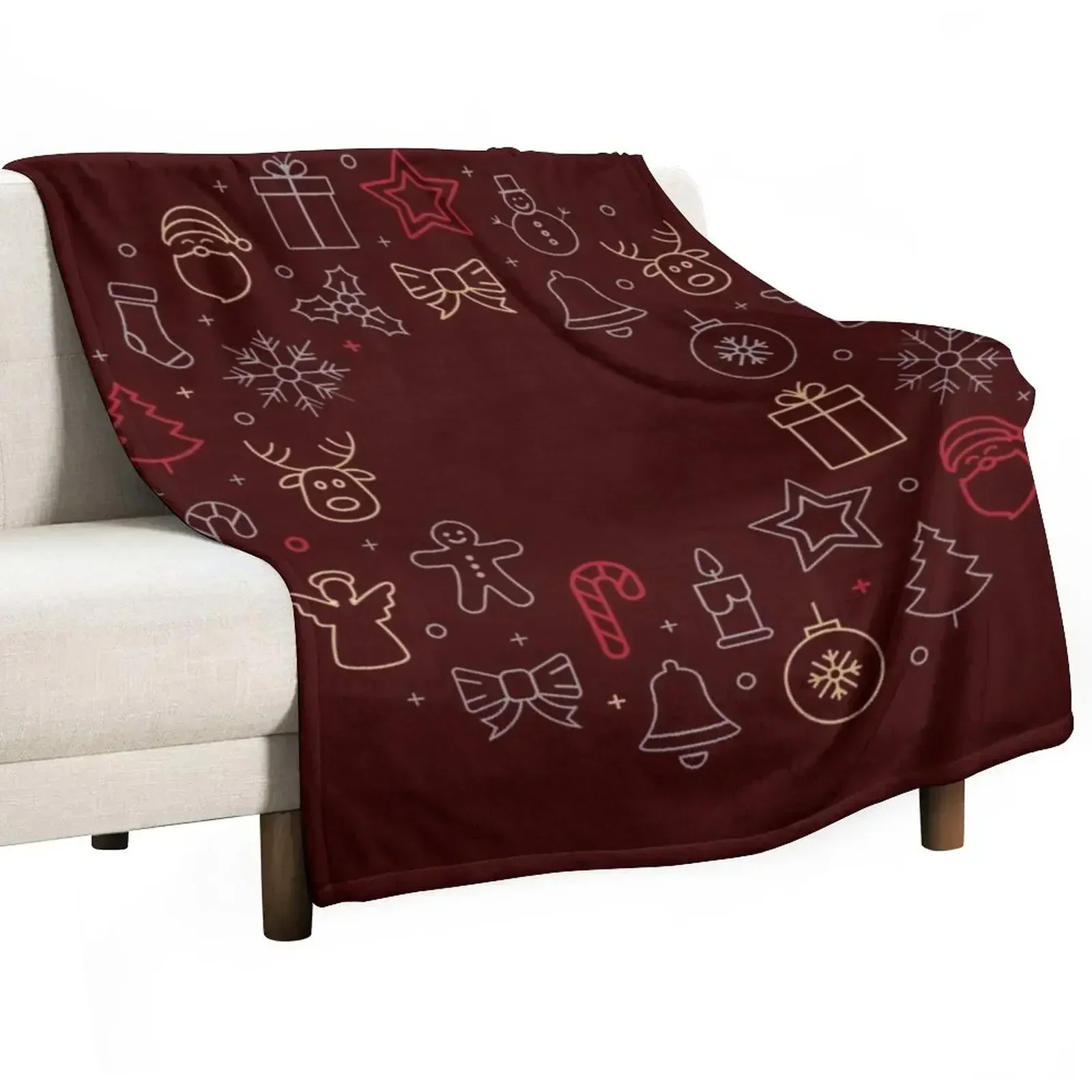 

Christmas - Red scandinavian ornaments Throw Blanket Blankets Sofas Of Decoration Giant Sofa Polar Warm Blankets