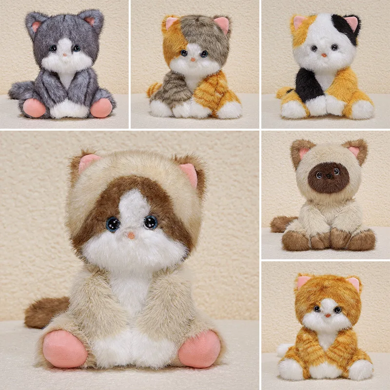 1pc Cartoon Katze Plüsch Puppe Devon Rex Siamese Katze Simulation Plüsch Spielzeug Kawaii Begleiten Schlaf Spielzeug Kind Geburtstag Geschenk s dekoration
