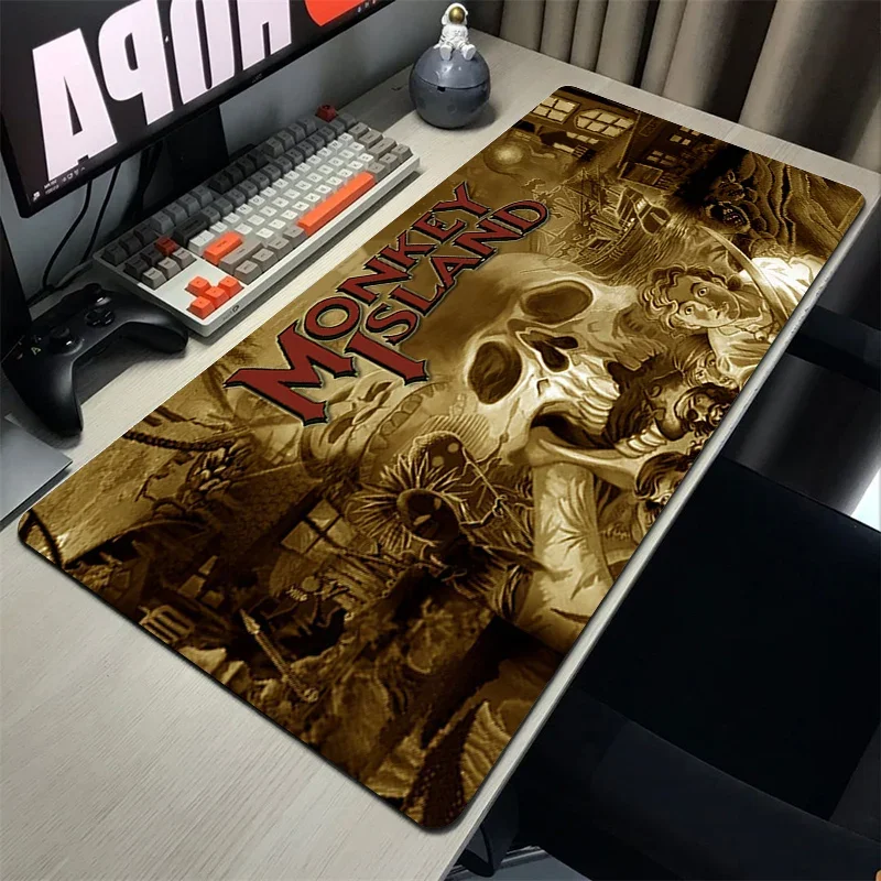 Kawaii Mouse Pad M-Monkey Island Mausepad Gamer Pads Gaming Mat Rubber Keyboard Pc Extended Accessories Cabinet Xxl Mause Mats