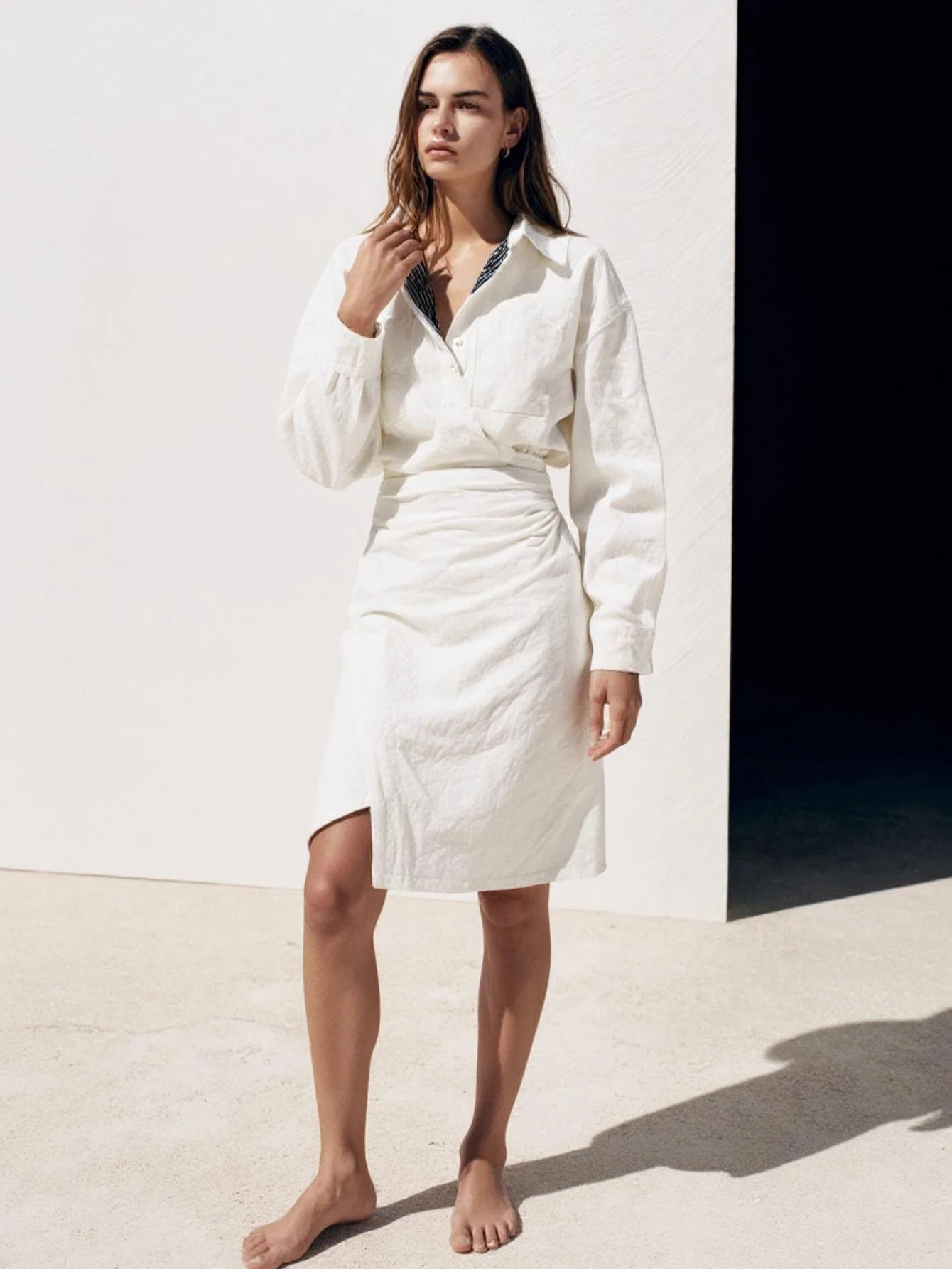 Lässiger einfarbiger Minirock für Damen, natürliche Taille, asymmetrisch, Bürokleidung, Herbst-Basic-Röcke für Damen