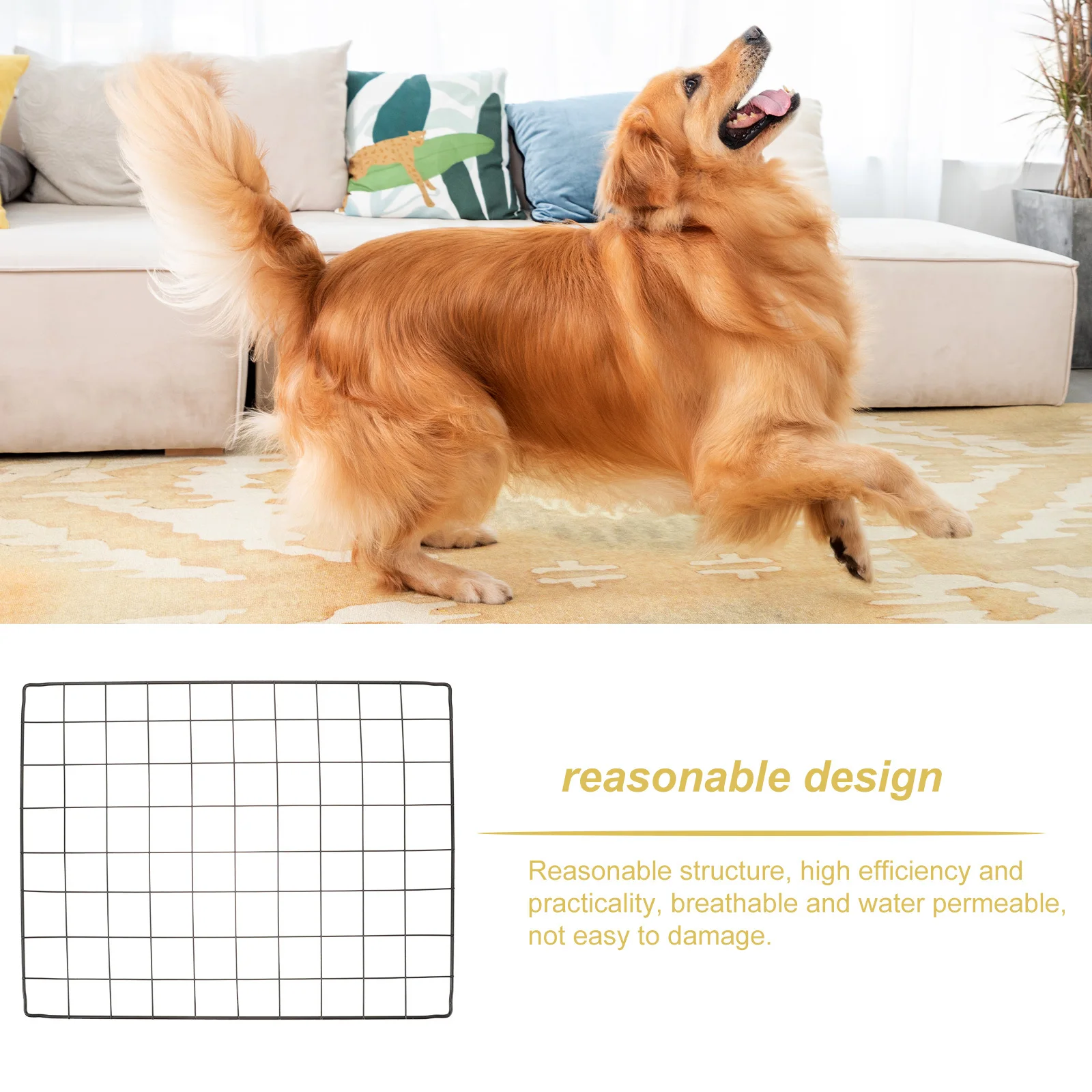 4-teiliges Haustier-Zubehör für Hundekäfige, Abnehmbare Gitterzäune für Hunde, DIY-Montage, Robuste Draht-Laufstallpaneele für Große und Mittelgroße Welpen