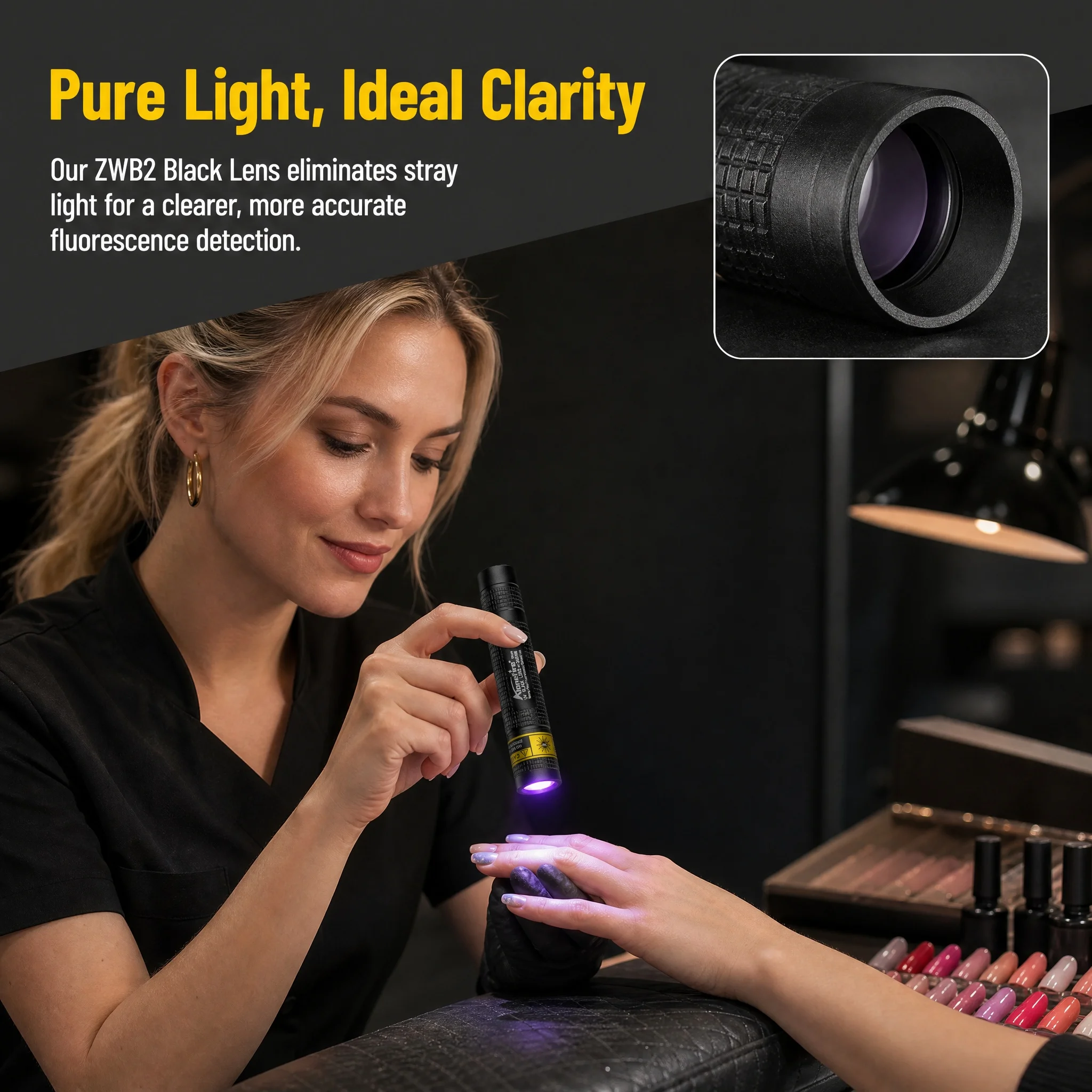 Mini 365nm UV Flashlight Blacklight USB Rechargeable Nails Lamp Led Torch Pet Urine Cat Tinea Money Ore Scorpion Detection Light view 5