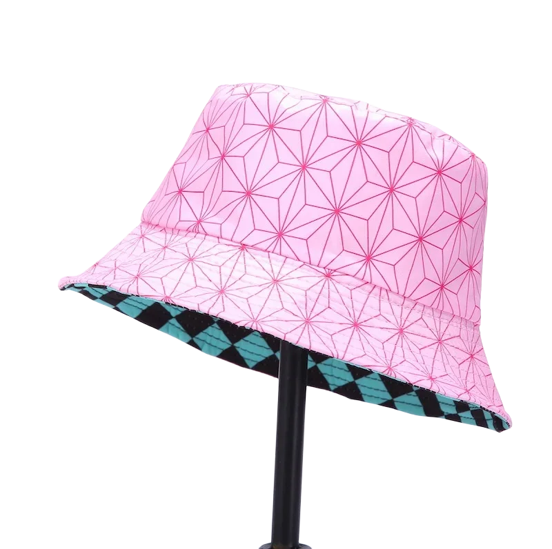 Demon Slayer Anime Kimetsu no Yaiba Hat Cosplay Printing Bucket Hat Sunshade Sun Hat Fisherman Hats Outdoor Kids Gifts