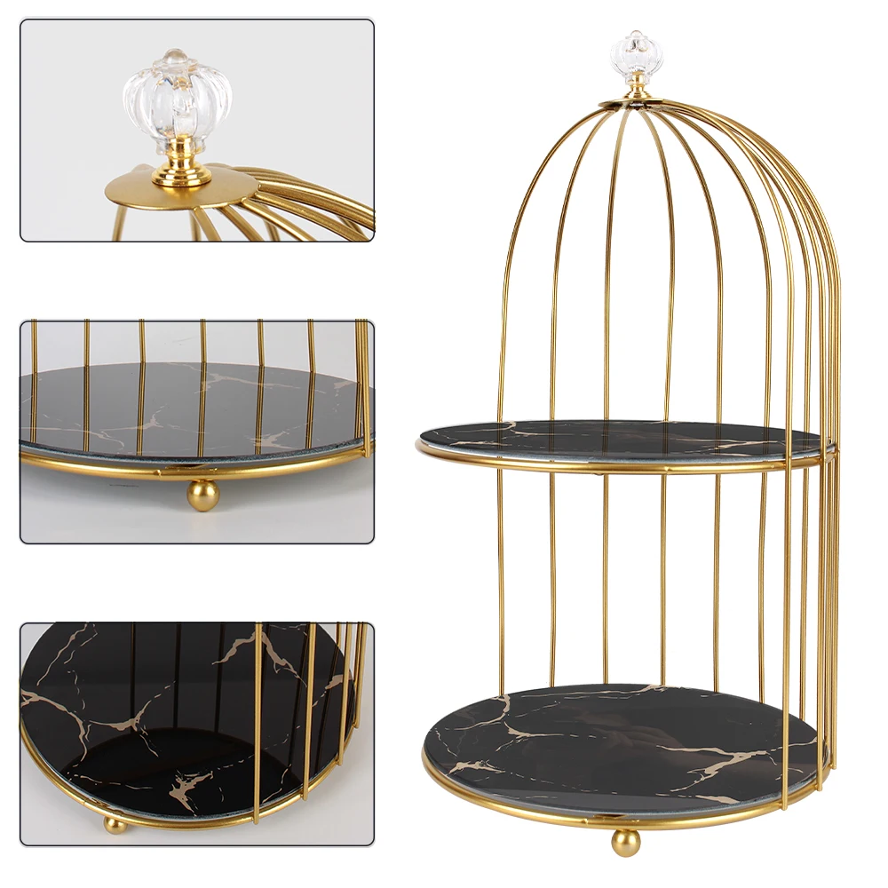 

Skin Care Product Finishing Table Rack Light Luxury Bird Cage Rack Nordic Style for Bedroom or Bathroom Storage Rack