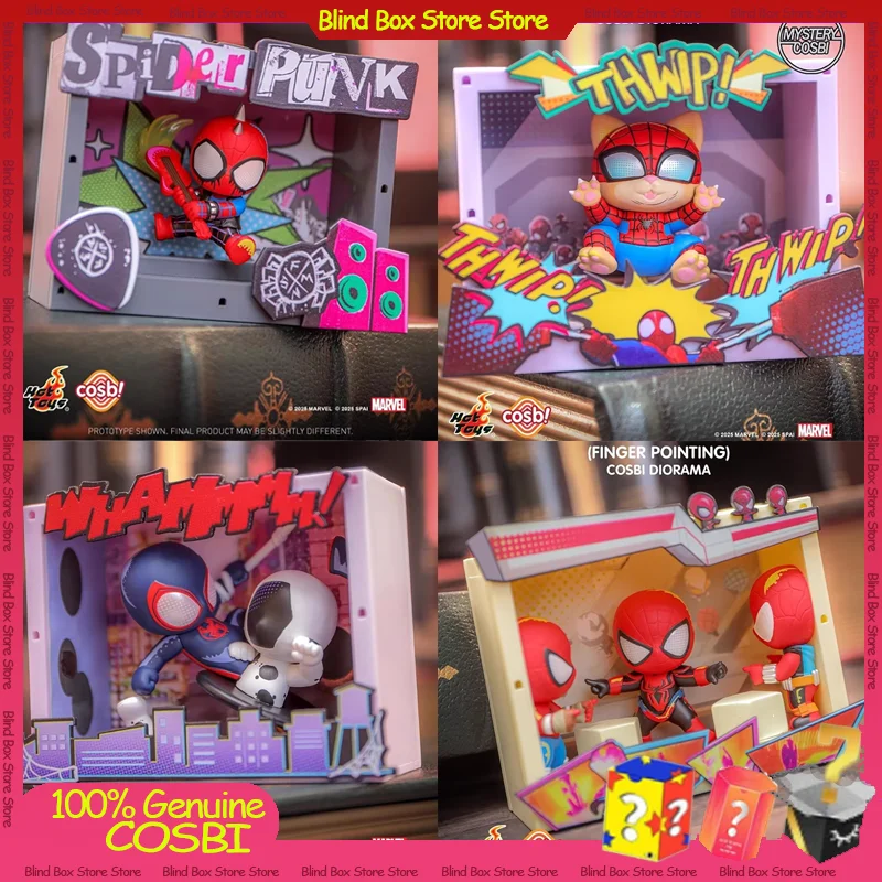 

Новые популярные игрушки Cosbi Spider-Man Cross The Spider-Verse Diorama Series слепая коробка милая кукла для мальчиков коллекция настольный орнамент подарок