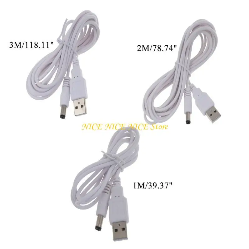 USB -Ladungskabel USB 5V 5,5 x 2,5 mm Netzwerkstopfen für Routerlautsprecher 1m 2m