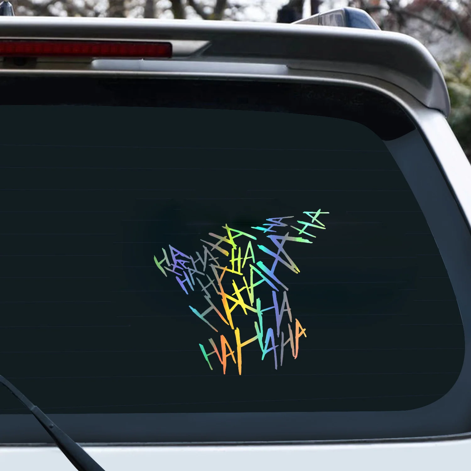1x Motorcycle Helmet Sticker HAHAHA Reflective Car Sticker Joker Stickers Vinyl Funny Graffiti Motorcycle Car Styling Decoration