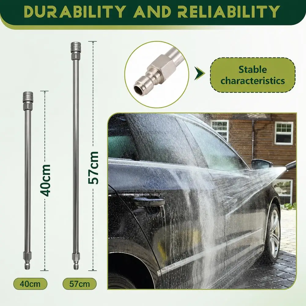 Pressure Washer Extension Wand 1/4 Inch Quick Connect Stainless Steel Spray Rod For Car Wash Water Gun House Cleaning