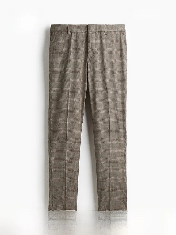 

H&M Men's Tailored Pants Autumn Long Polyester Viscose Spandex Blend Comfortable Fit Formal Trousers for Men