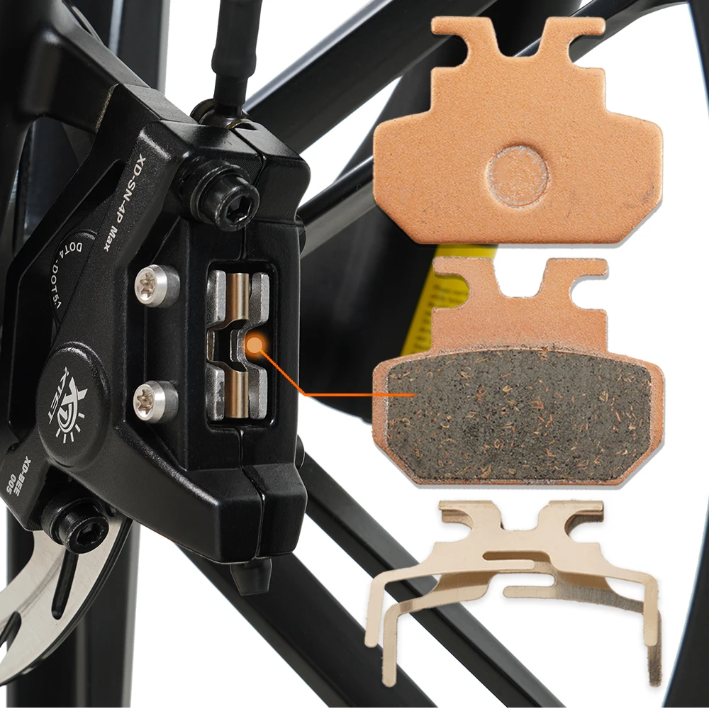 XOD SN-V4 Brake Pads 2 Pair Metal Sintered Disc Brake Pads for E-Bike Mountain Bike Hydraulic Caliper