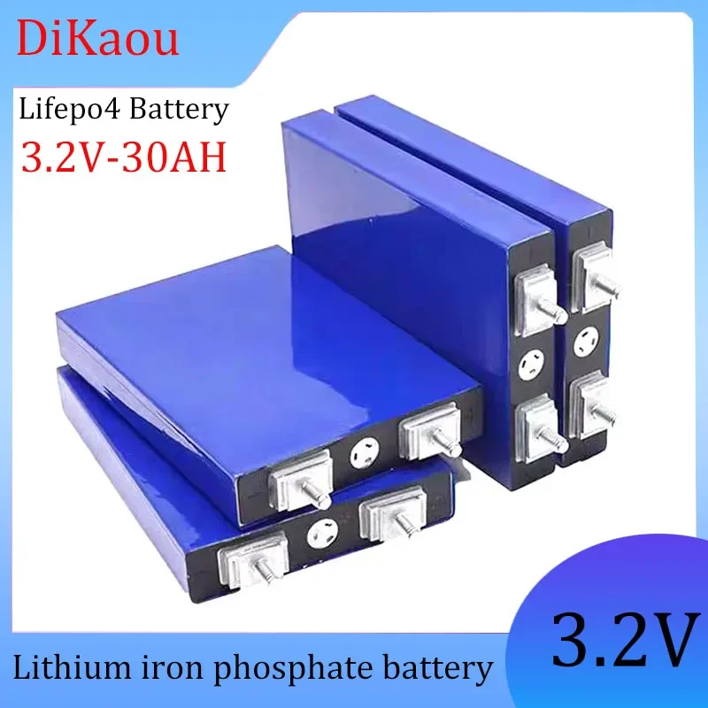 2pcs 3.2V 30Ah LiFePO4 Batter Lithium Iron Phosphate Deep Cycle Suitable for DIY12V 24V 36V 48V Motorcycle Solar UPS Power Suppl