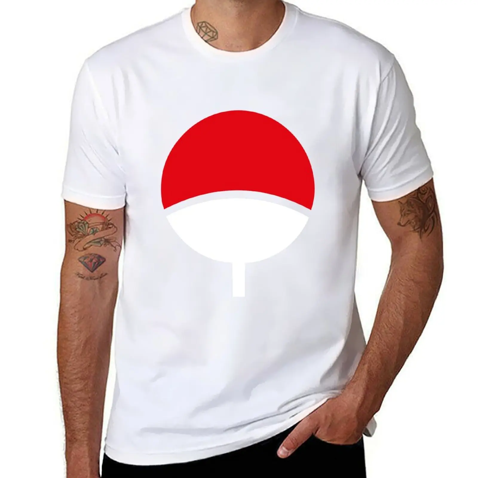 Camiseta con logo del clan Uchiwa, camiseta con estampado de estilo moderno