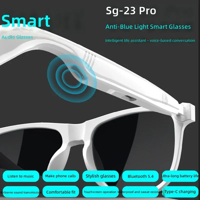 Smart Bluetooth Glasses Men Women Wireless Audio Sunglasses Polarized UV Protection Hands Free Calling Music Navigation