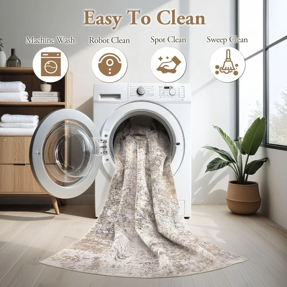 سجادة منطقة تجريدية كبيرة مقاس 9 × 12 بملمس ناعم، قابلة للغسل وغير قابلة للانزلاق ومقاومة للبقع لغرفة المعيشة وغرفة النوم #4