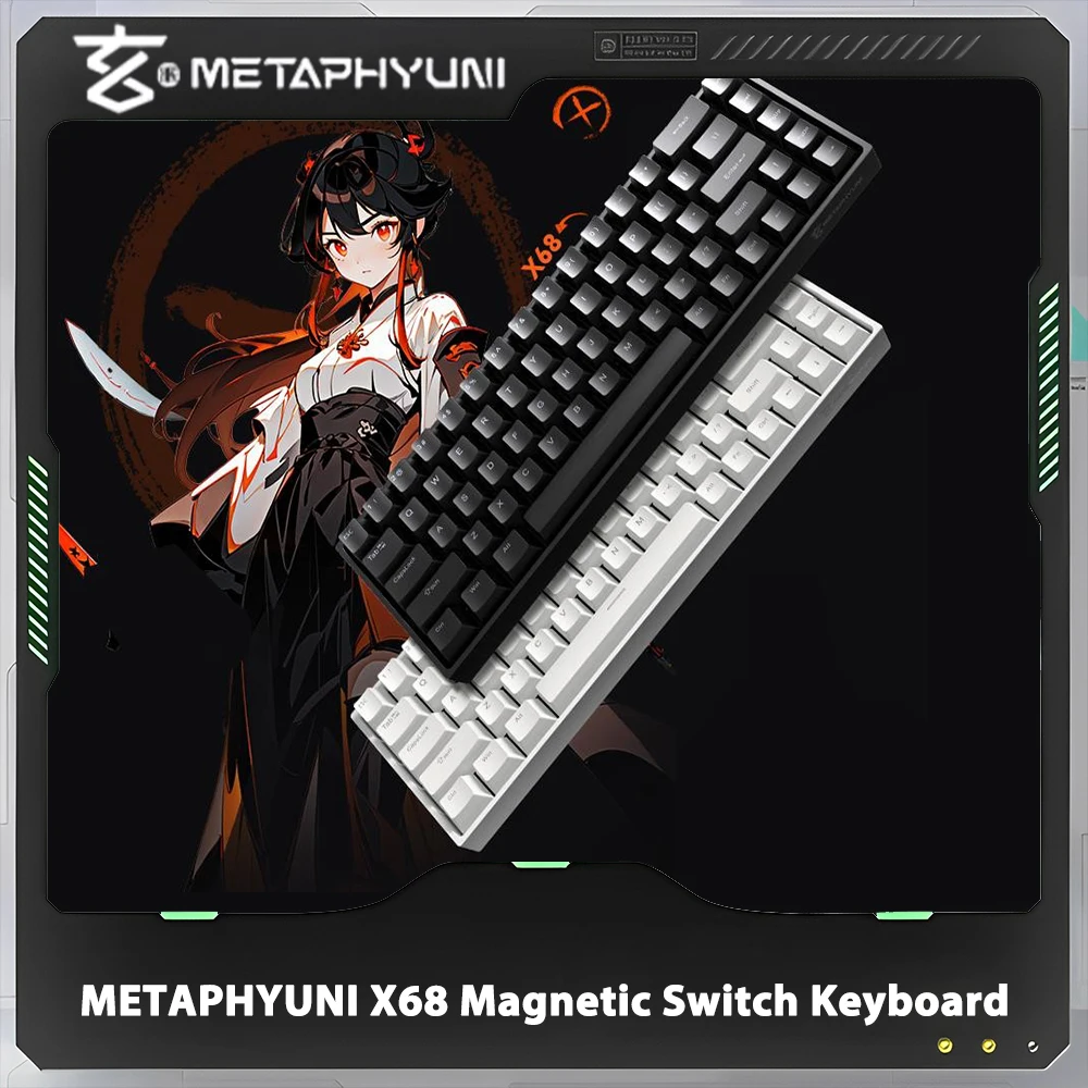 METAPHYUNI X68 Magnetic Switch Keyboard Singel Mode Wired Gaming Mechanical Keyboard Low Latency Hot Swap Custom Office Gifts