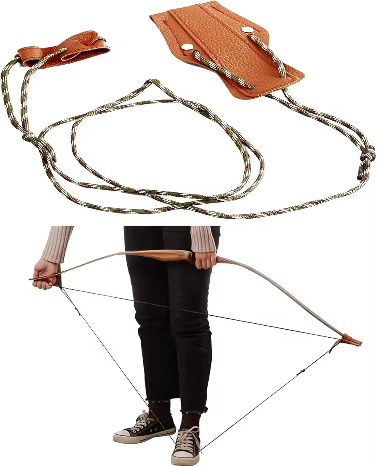 Bow Stringer Tool - 弓弦ツール レザーナイロンコード 弓弦ブレーシングインストーラー ロングボウ リカーブ 伝統的な弓