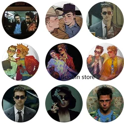 58mm Retro Classic Movie Fight Club Button Pin Anime Character Cartoon Brooch Badge for Backpack Accessories Decor Fans Collect