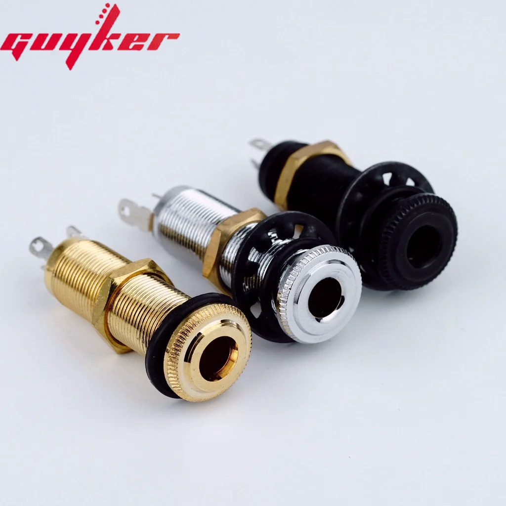 1 Piece Stereo Long Threaded Output Jack for Electric Guitar Bass MADE IN KOREA