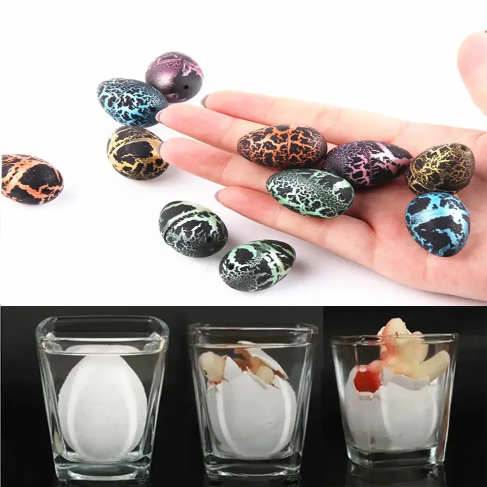 10 قطعة بيض الديناصور السحري تفقيس في الماء بيض الديناصور الحيوان الاستنساخ الغمر الأطفال الديناصور متعة الهدايا