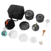 Camping Cookware Set Aluminum Nonstick Portable Outdoor Tableware Kettle Pot Cookset Cooking Pan Bowl For Hiking BBQ Picnic