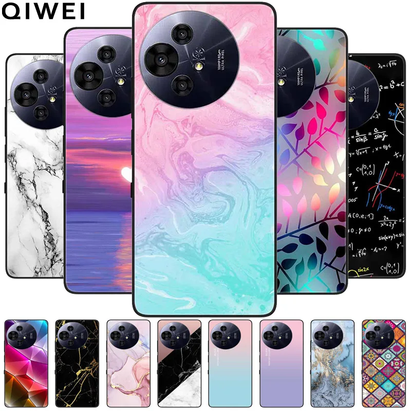 For TCL 50 Pro NxtPaper 5G Case Marble Painted Soft Silicon TPU 6.8'' for TCL50 50 NxtPaper 50Pro 50NxtPaper Black Covers Fundas