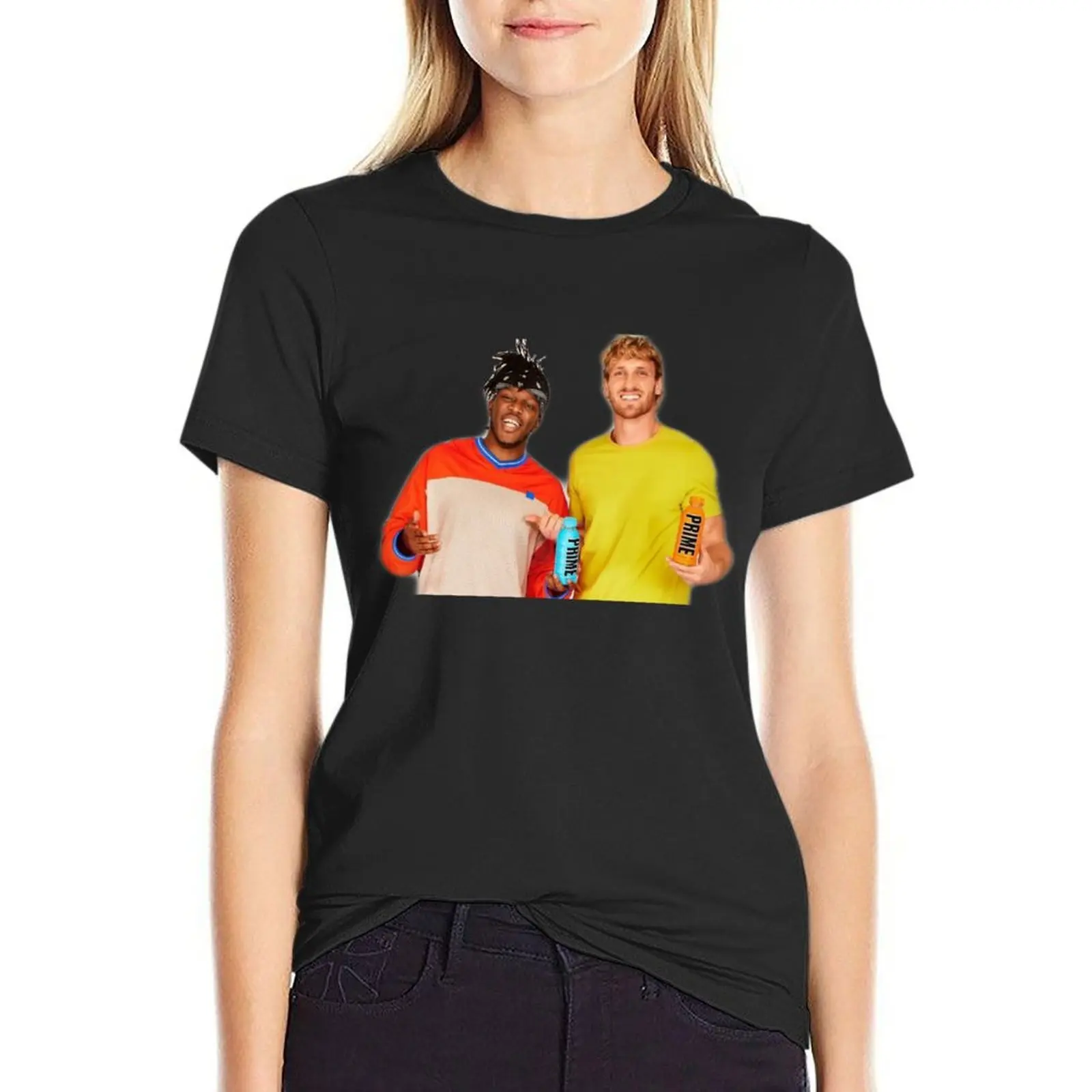 

Logan Paul and KSI T-Shirt tops korean fashion female t-shirt dress for Women long