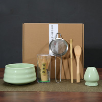 1/4/5/6pcs Japanese Matcha Blender Set with Bamboo Whisk Matcha Brush Teaspoon Kiln for Beverage Shop DIY Tea-Making Tools