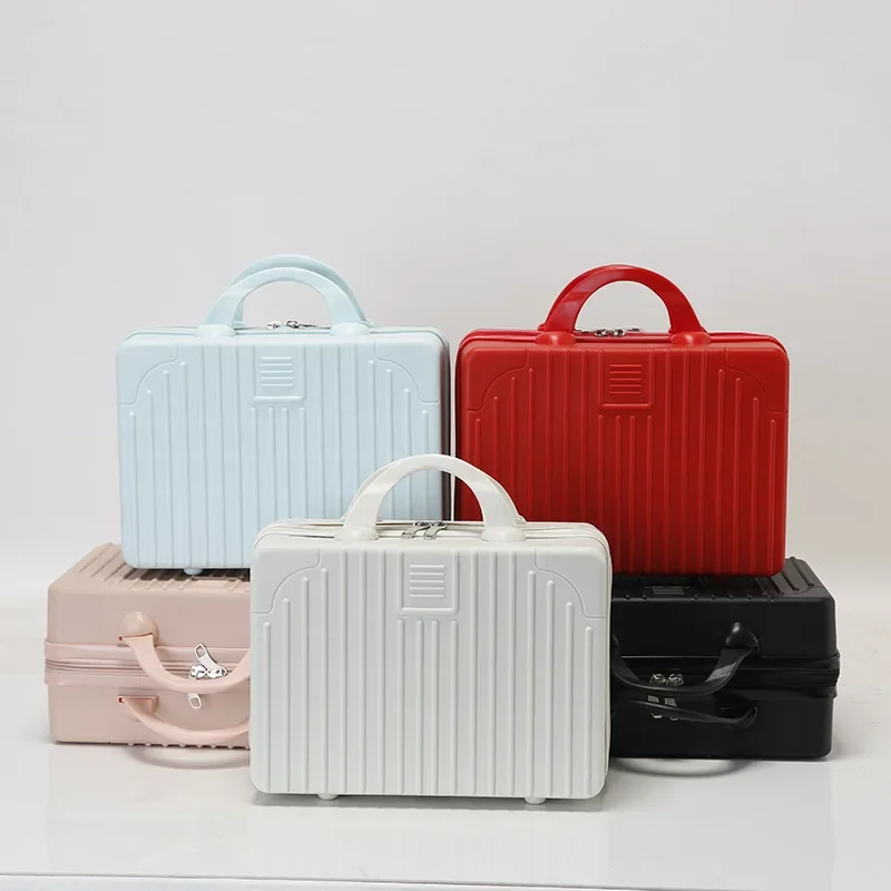 

Retro Cosmetic Case 14-Inch Mini Portable Box Small Luggage Hand Gift Storage Cosmetic Bag Small Password Box