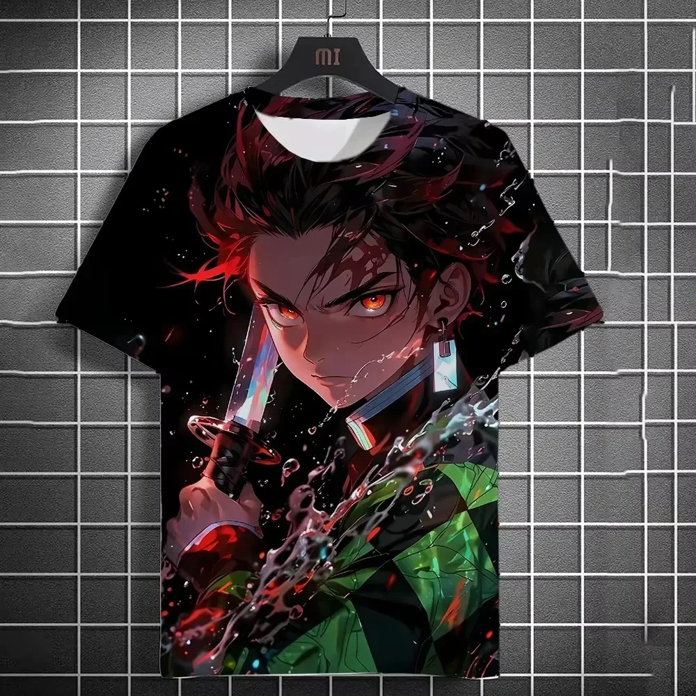 2025 Summer Fashion Trend New Men's T-shirt Anime Pattern 3D Printed Women's Short Sleeved Oversized Children's Street T-shirt