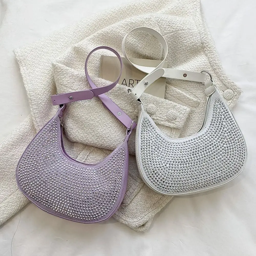 Fashion Crystal Glitter Bag Rhinestone Underarm Bag Party Women Handbag Clutch Bag Sequins Tote Bag Shoulder Bag