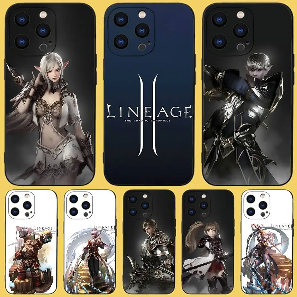 

Game L-LINEAGE 2 Phone Case For iPhone 17,16,15,14,13,12,11,Pro,Max,Plus,X,XS,SE4,E,Mini,Soft Black Case