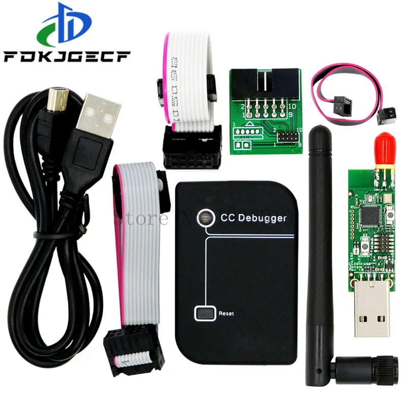 Zigbee Emulator CC-Debugger USB Programmer CC2540 CC2531 Sniffer with antenna Bluetooth Module Connector Downloader Cable