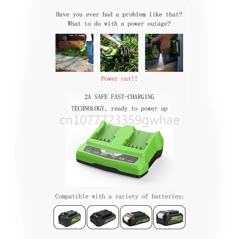 24V rechargeable chainsaw lithium battery power tool wrench drill saw 29687 lithium-ion battery charger for Greenworks