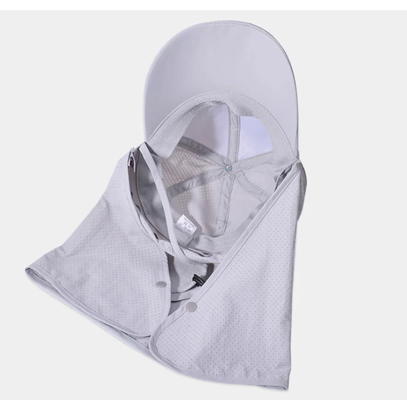 Schnell trocknende Sonnenhüte für Männer und Frauen, abnehmbarer Schal, Nackenschutz, Baseballkappe für Erwachsene, Outdoor-Frühlings- und Sommerhut für Teenager – Detail 9