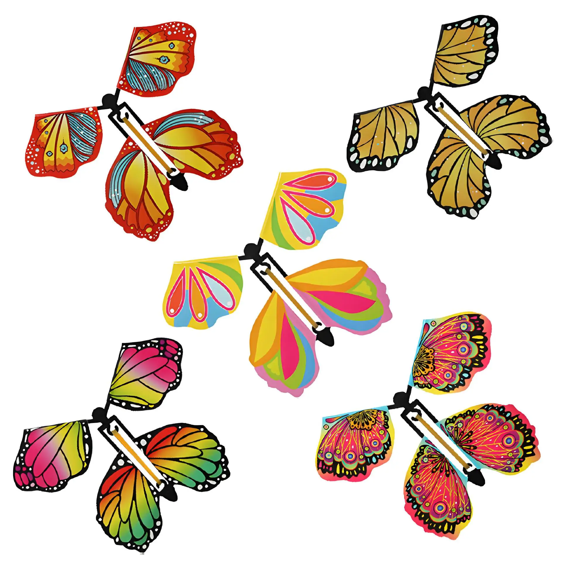 Magische fliegende Schmetterlingsspielzeuge – mit Gummiband angetrieben, lustige Scherzartikel für Kinder, Geburtstagsgeschenk. – Detail 9