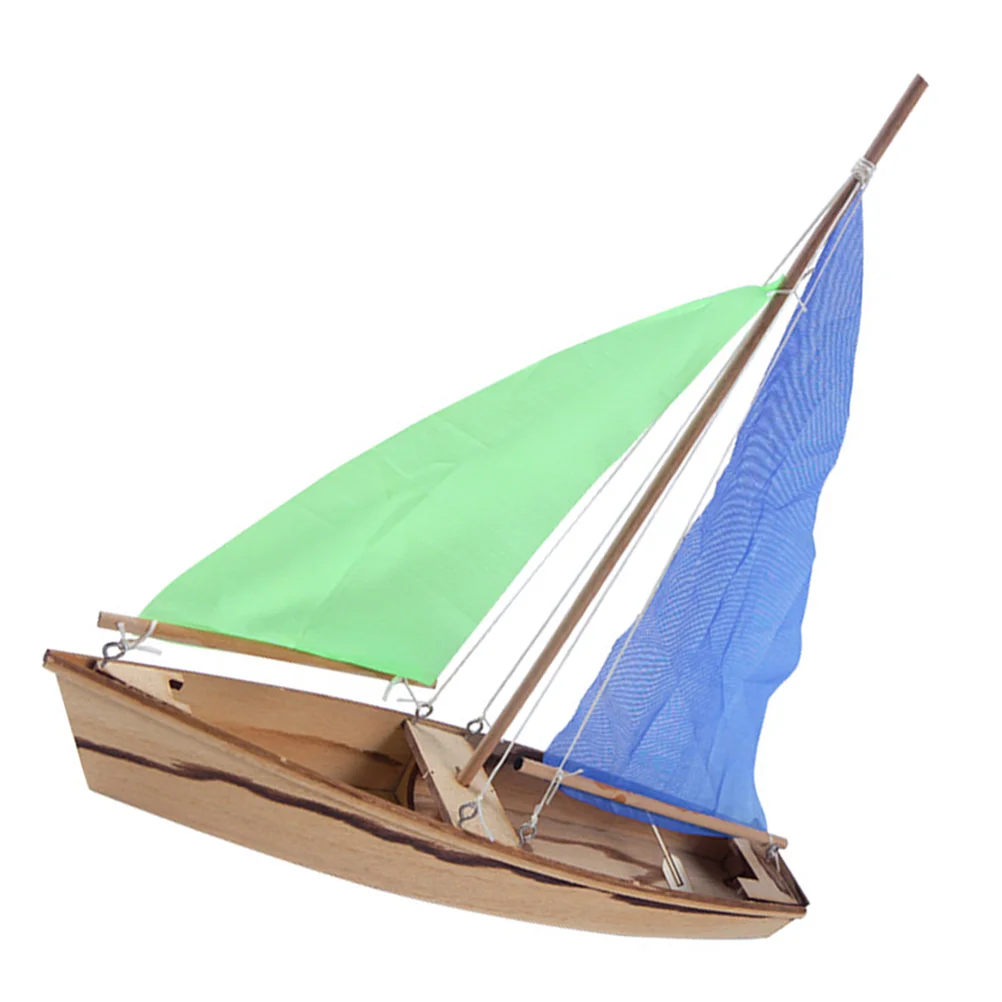 Kit de barco artesanal modelo de vela, velero de madera Hemoton, toddomía, juego de barco de madera DIY con rompecabezas de construcción de bolas