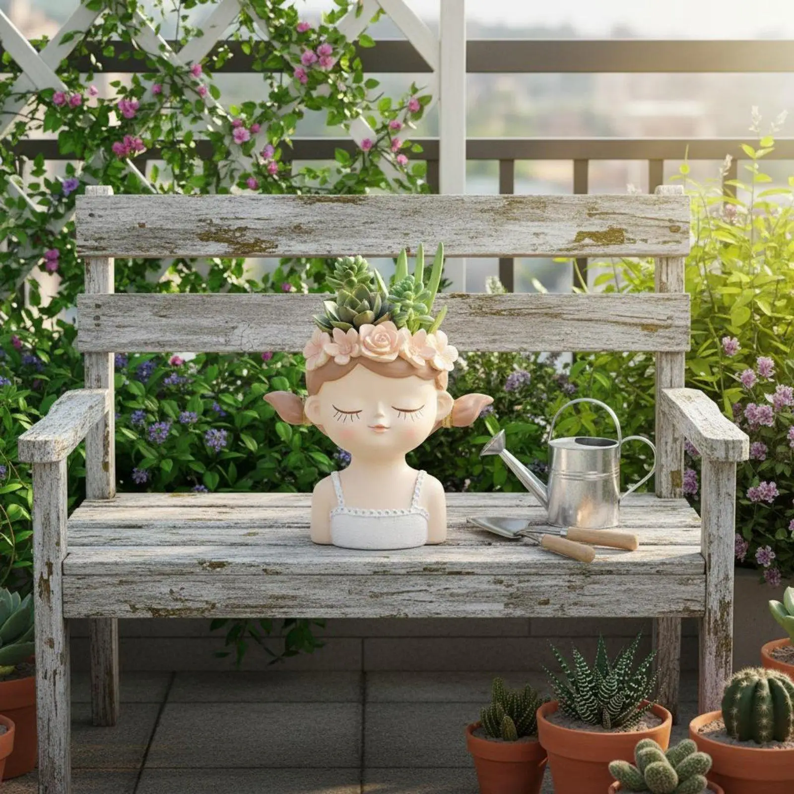 Artistic Woman Face Succulent Planter for Indoor Plants Small Cactus Gift Decor Piece