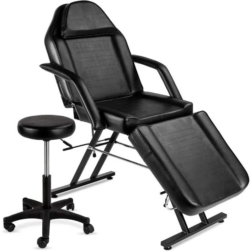 71 Zoll 3-teiliges Mehrzweck-Massagebett, Spa- und Salongesichtsbehandlung, Tattoo-Stuhl mit hydraulischem Hocker, abnehmbare Kopfstütze, Gesichtswiege