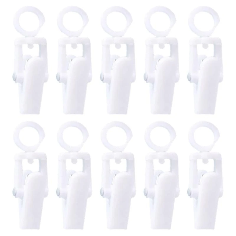 

10 Pcs Laundry Hooks Clip Plastic Rotatable Hanging Towel Clips Strong Clips