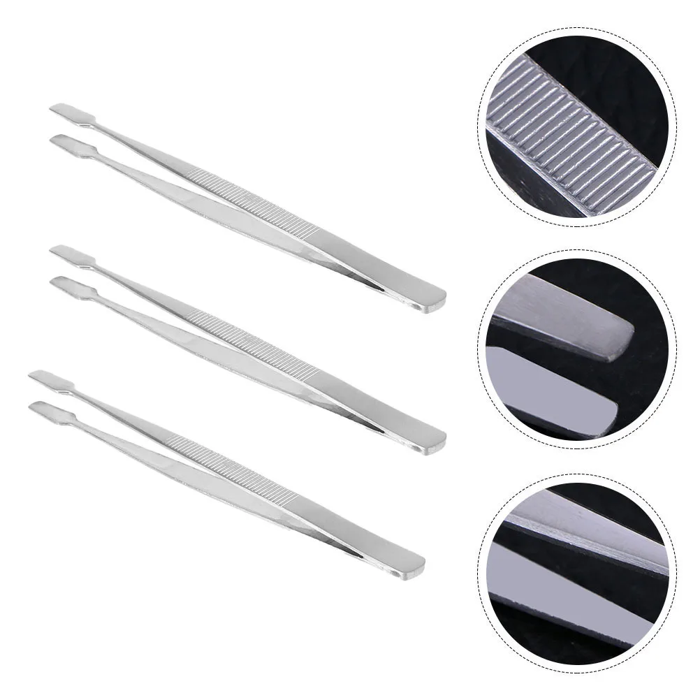 

3Pcs Stamp Tweezer Stainless Steel Durable Lightweight Non Slip for Stamp Beads Precision Handling False Eyelash