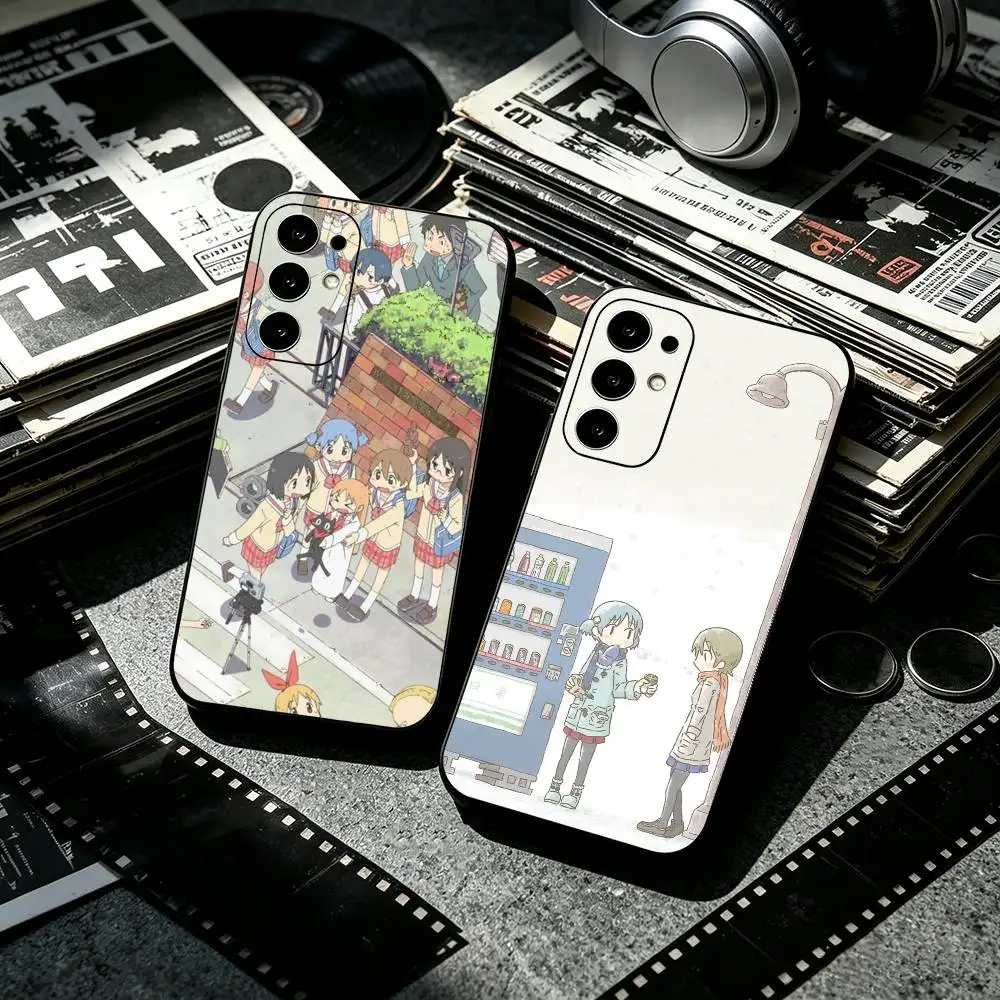 Anime N-Nichijou M-My Ordinary Life  Anti-drop Soft Silicone Case for Samsung S26 S24 S23 S22 S21 Ultra Plus FE Lite Black