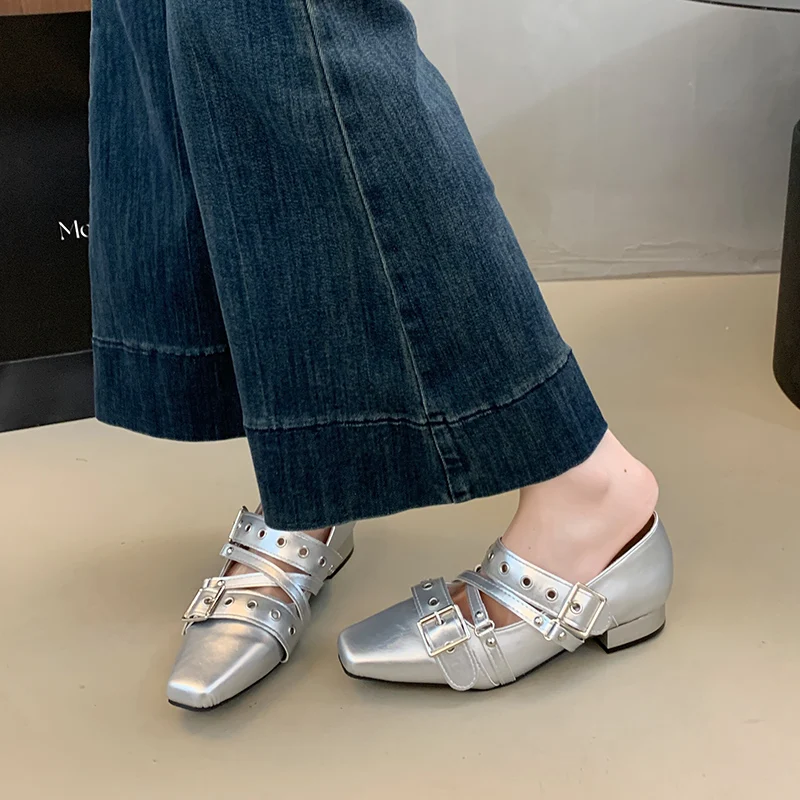 Женская обувь с пряжкой и ремешком, балетки, модная женская танцевальная обувь, весенние женские туфли на плоской подошве с круглым носком и туфли в стиле Лолиты