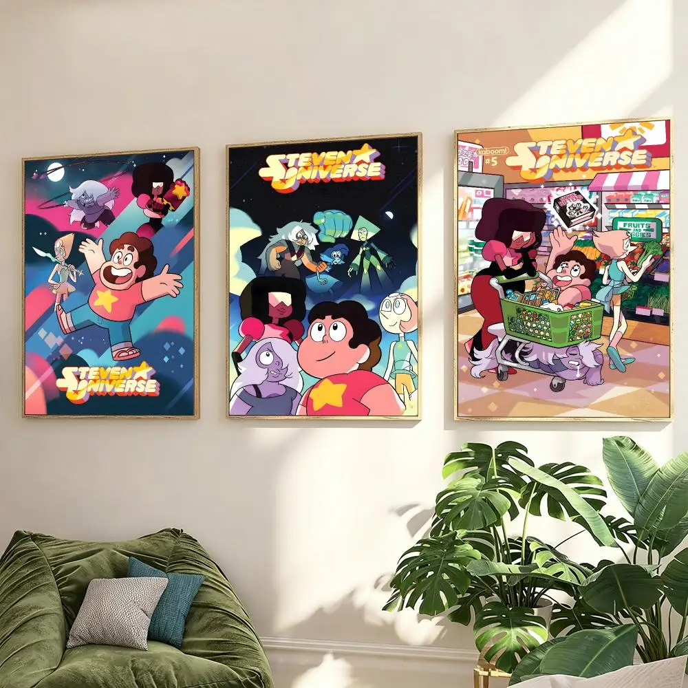 Cartoon Steven Universe Poster Poster Minimalist Decor HD SelfAdhesive Wall Art for Home Café Bedroom Gift Aesthetic Hanging