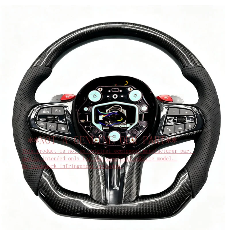 For Bmw Tricolor Label Red M Button Sport Carbon Fiber Steering Wheel iX2 U10 BEV 2023 ZC G38 YD T 017 Horn Cover Horn Shell
