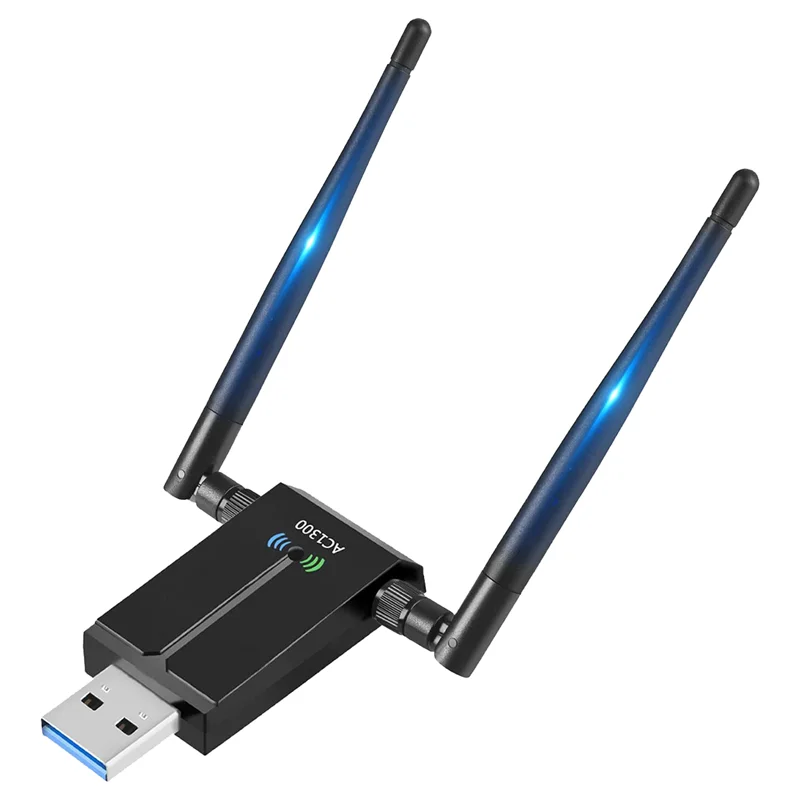 

1300Mbps Long Range USB WiFi Adapter for PC Desktop Laptop ,USB Wireless Adapter Dual Band 2.4GHz 5GHz Internet Stick