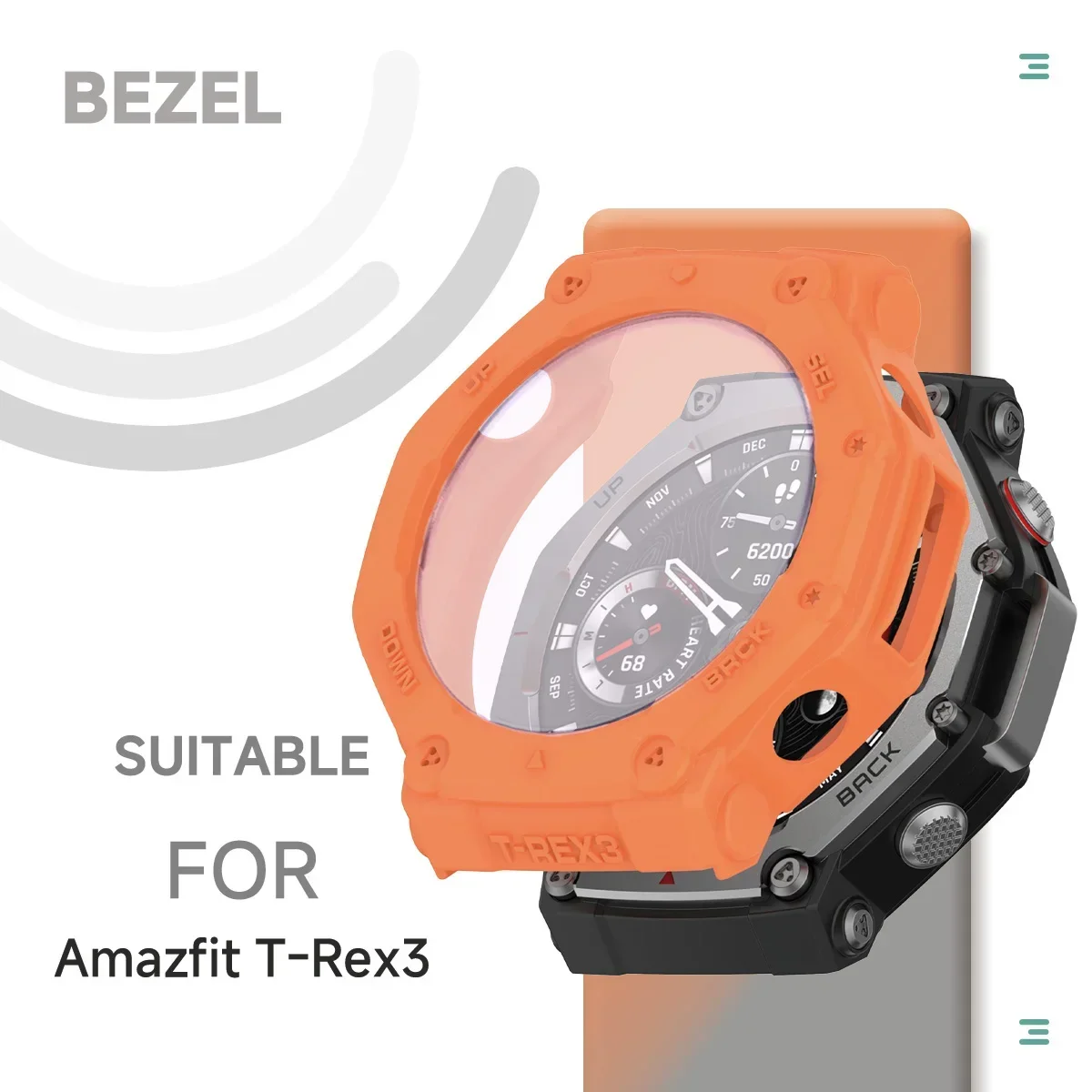 Glass+Case for Amazfit T-Rex 3 Anti-scratch Screen Protector Tempered Glass Film + Bumper Silicone Protective Cover Accessories