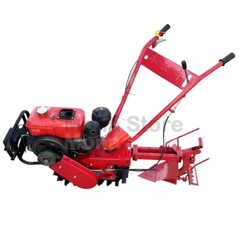 Chain track micro tiller gasoline diesel multifunctional ditching loose soil fertilization plowing machine