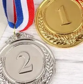 Metal Award Medals With Neck Ribbon Gold Silver Bronze Style For Sports Academics Or Any Competition Diameter