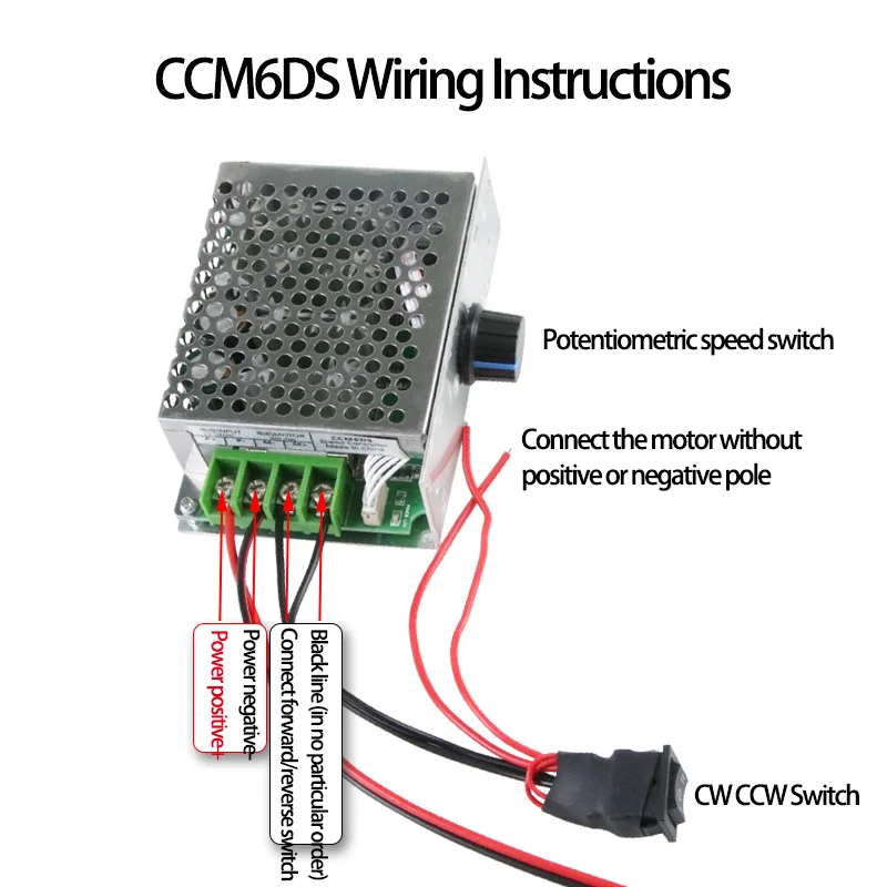 Ccm6ds plc pwm dc regulador de velocidade do motor 6v 12v 24v 50v 30a interruptor stepless velocidade ajustável pode cw ccw controlador de velocidade
